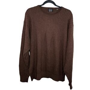 Vintage Jos. A. Bank Men’s Merino‎ Wool Brown Textured Sweater XL 90s Hong Kong